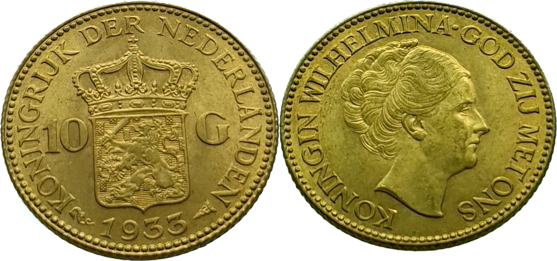 Nederland Gulden Wilhelmina Gold Extremely Fine Ma Shops