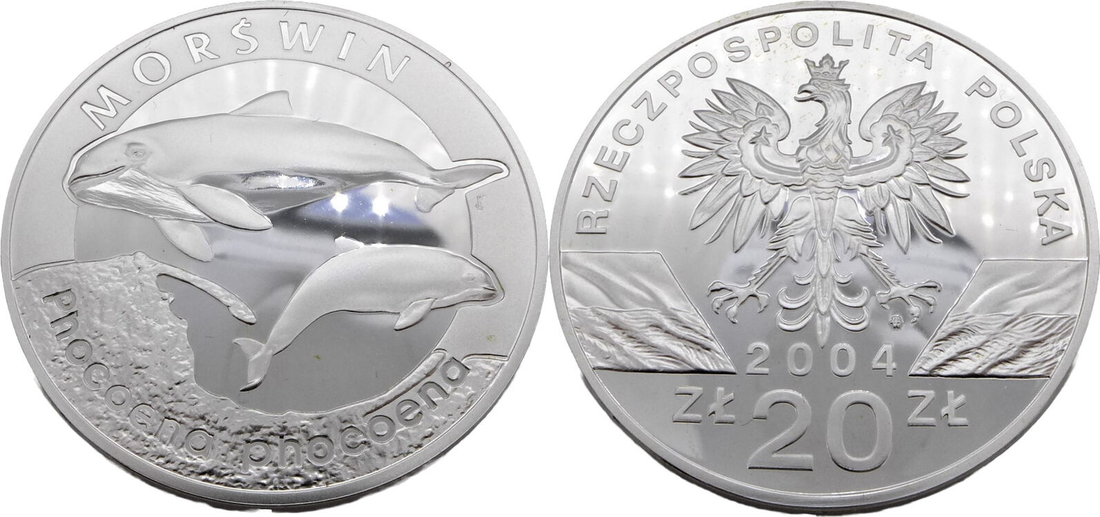 Polen 20 Zloty 2004 Tiere Der Welt Schweinswal Proof PP MA Shops