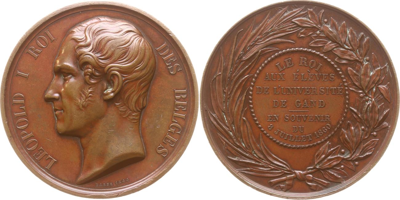 Belgien Königreich Gent Große Bronzemedaille R Leopold I 1831