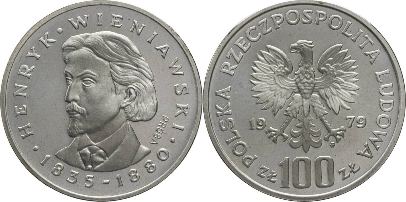 Polen Volksrepublik 100 Zloty 1979 MW Henryk Wieniawski Proof MA Shops