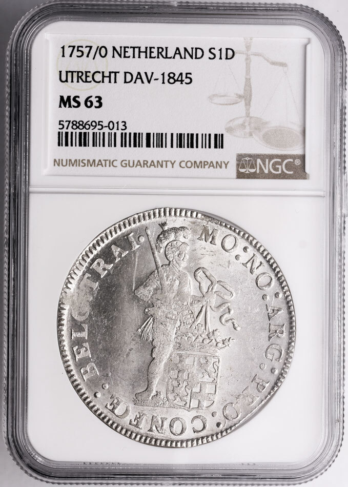 Netherlands Utrecht Thaler Zilveren Dukaat 1757 6 NGC MS 63 MA