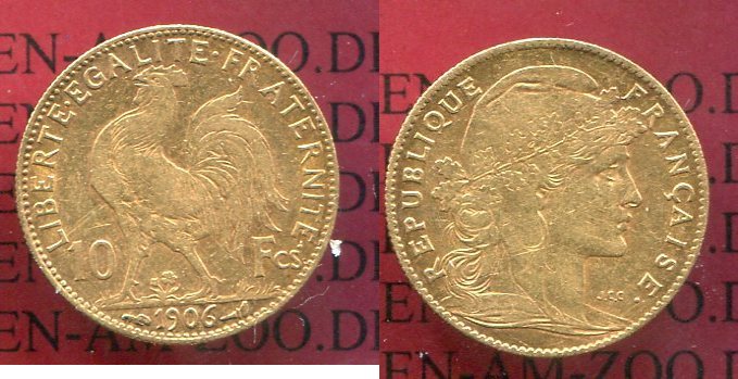 Frankreich France III Republik 10 Francs Goldmünze Goldcoin