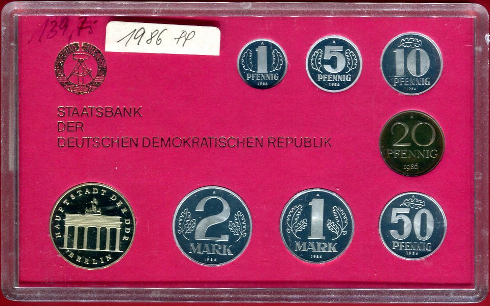 Eastern Germany Ddr Gdr Mark Kursm Nzensatz Kms Pfennig Bis