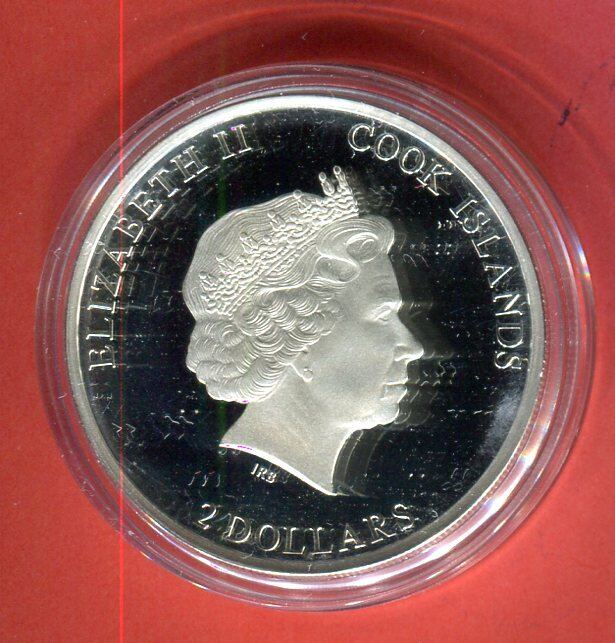 Cook Islands Dollar Silberm Nze Oz World Of Hunting Red