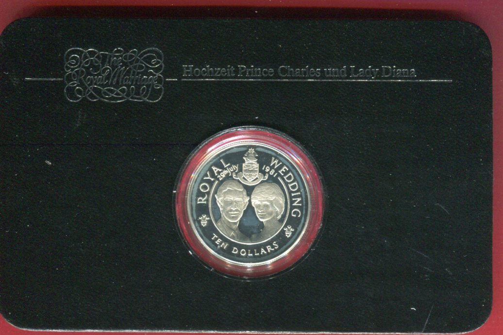 Cayman 10 Dollars 1981 Hochzeit Prince Charles Und Lady Diana Spencer