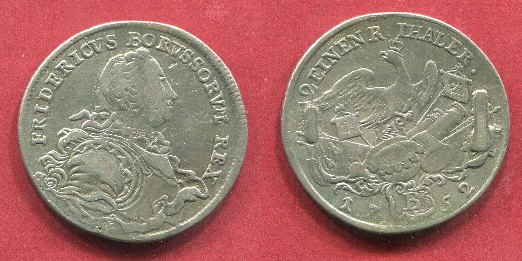 Brandenburg Preußen Königreich 1 2 Taler 1752 B Friedrich II der Große