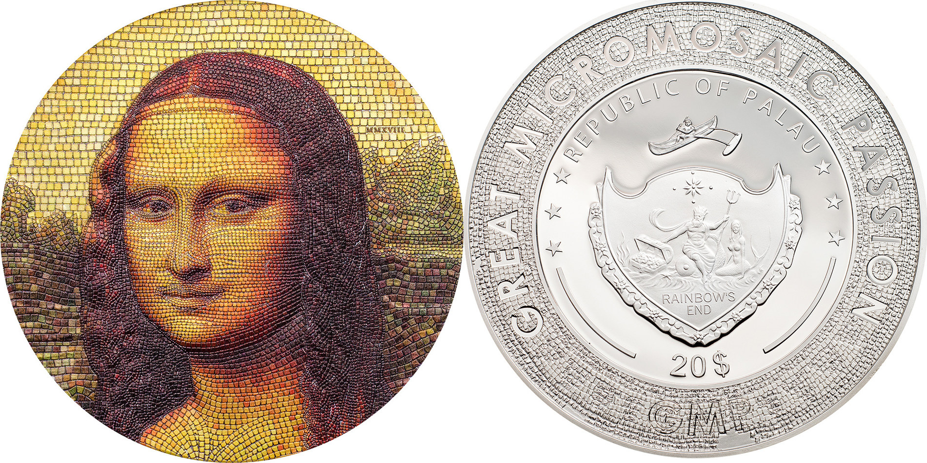 20 Dollars MONA LISA Monna Leonardo Da Vinci Great Micromosaic Passion