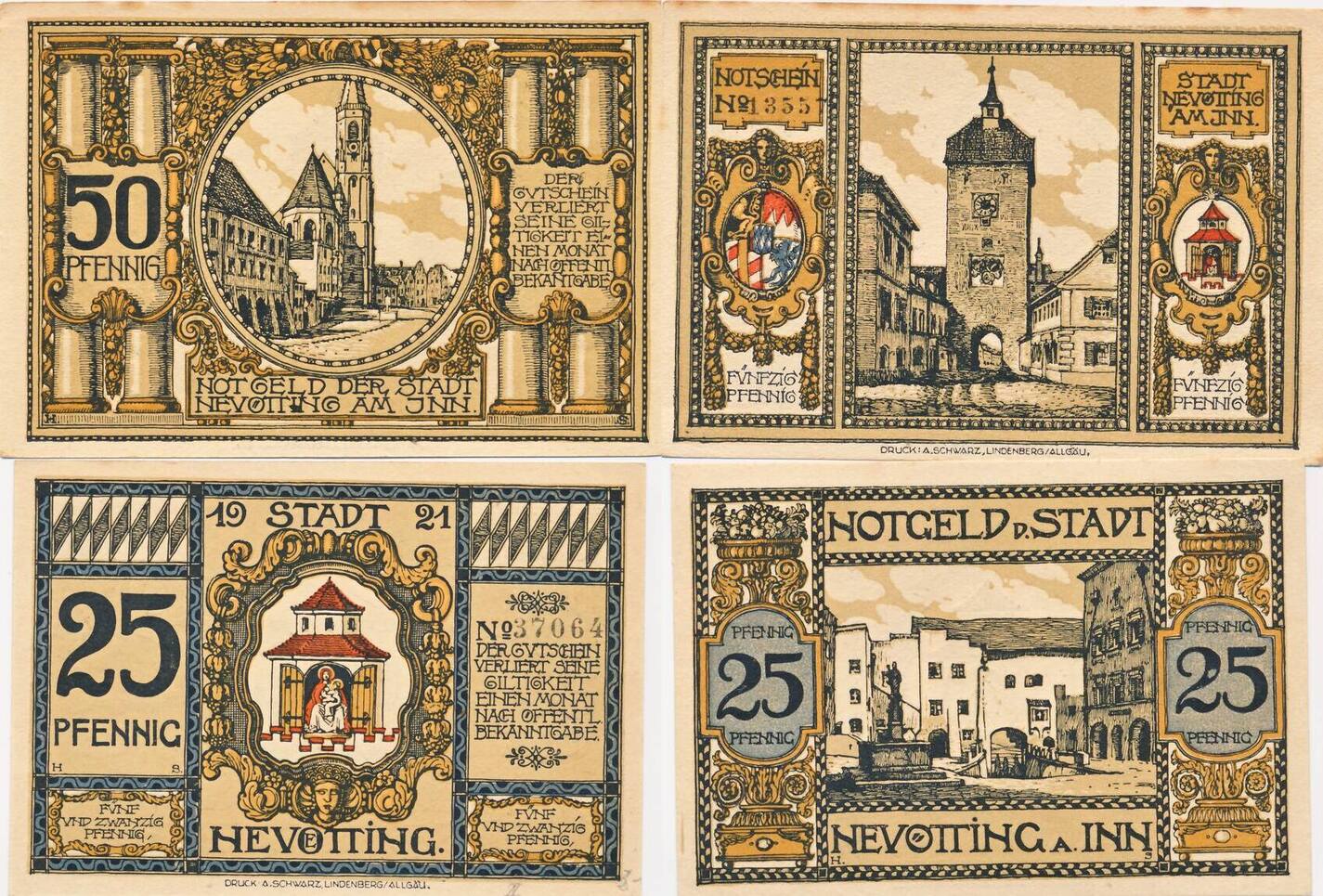 Deutschland Deutsches Reich 50 Und 25 Pfennig 2 Scheine Notgeld