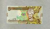 Turkmenistan 5 Manat P.23a -