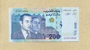 Marokko 200 Dirhams P.71 - König Mohammed VI. links, sein Vater König Hassan II.Hassan-II.Mosch - -