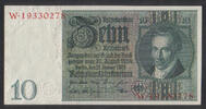 Deutsche Rentenbank 10 Reichsmark Ros.173a/Serie W 1