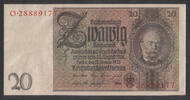 Deutsche Rentenbank 20 Reichsmark Ros.174a/Serie Q 1