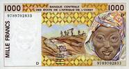 West-Afrikanische Staaten 1.000 Francs Pick 411D.g -