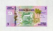 Cook-Insel 3 Dollars ND 1992 P.3 unc/kassenfrisch 6,00 EUR  Excl. 7,90 EUR Verzending