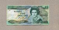 EAST CARIBBEAN STATES 5 Dollars P.22K1 - letter K (St. Kitts) - -