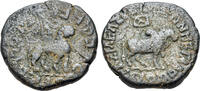 Indogriechen Hexachalkon Indo-Skythian. Azes II (35 BC - 5 AD). AE Hexachalkon (27mm, 13.30g). -
