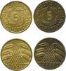 Deutschland 2 X 5 Pfennig Lot 2 X 5 Reichs, und Rentenpfennig -