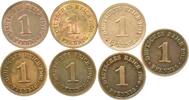 Deutschland Lot 1 Pfennig Lot 7 x 1 Pfenning Kaiserreich -