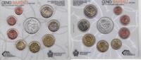 1 CENT SAN MARINO 9 DIF UNC COINS SET - 5 EURO SILVER YEAR MINT BARTALI -
