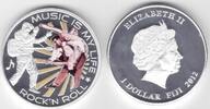 FIJI COLORED SILVER PLATED 1$ PROOF COIN YEAR KM#214 MUSIC ELVIS PRESLEY -