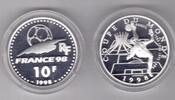 France 10 FRANCS FRANCE SILVER PROOF COIN YEAR KM#1162 FIFA FOOTBALL BRASIL -