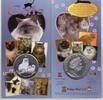 1 CROWN ISLE OF MAN - RARE COLORED UNC COIN YEAR KM#1266 HIMALAYAN CAT -