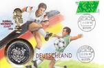 1000 SHILLINGS UGANDA - PROOF COIN YEAR CORNER GERMANY SOCCER WORLD CUP FDC -
