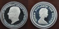 TUVALU - RARE SILVER PROOF 10$ COIN YEAR KM#13a DUKE OF EDINBURGH + COA -