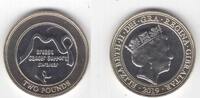 2 POUNDS GIBRALTAR NEW ISSUE RARE BIMETAL UNC COIN BREAST CANCER -