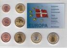 1 CENT TRE KRONER DENMARK 8 DIF UNC SET - 2 EURO YEAR PATTERN ESSAI PROVA -