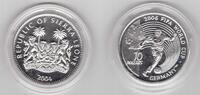 SIERRA LEONE - SILVER PROOF 10$ COIN 2004 YEAR GERMANY FOOTBALL MUNDIAL CUP -