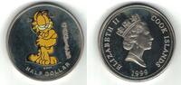 COOK ISLANDS PROOF UNC HALF 1/2 $ COIN YEAR KM#338 COLORED CAT GARFIELD COA -