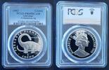 1 CROWN GIBRALTAR SILVER PROOF COIN KM#149a CETIOSAURUS PCGS PR69 TOP POP -