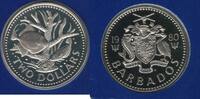 BARBADOS PROOF 2$ COIN YEAR KM#15 CORAL FISH -
