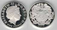 5 POUNDS UK UNITED KINGDOM £ SILVER PROOF COIN Sp#L31 PIEDFORT 4th PORTRAIT -