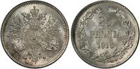 25 PENNIA FINLAND SILVER UNC COIN YEAR KM#6.2 PCGS GRADING MS67 TOP POP -