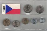 5 KORUN CZECHOSLOVAKIA 7 DIF UNC COINS SET 0.05 - YEAR -