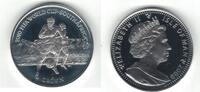 1 CROWN ISLE OF MAN SILVER PROOF COIN YEAR KM#1392a FOOTBALL FIFA WORLD CUP -