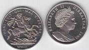 1 CROWN GIBRALTAR UNC COIN YEAR KM$1035 1700th ANNI DEATH SAINT GEORGE -