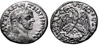 Roman Provincial Tetradrachm CARACALLA AR Tetradrachm. EF+. LUSTER. Sidon mint. Europe on Bull. SCARCE! -