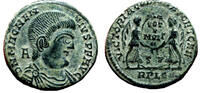 Roman Empire AE2 (Maiorina) MAGNENTIUS AE2 (Maiorina). EF/VF+. Lugdunum mint. VICTORIAE DD NN AVG ET CAES. -