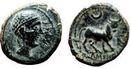 Roman Provincial Semis CELTIC AE Semis. EF-/VF+. Late 2nd century BC. Bull. -