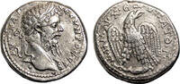 Roman Provincial Tetradrachm SEPTIMIUS SEVERUS AR Tetradrachm. EF-. Antioch mint. Eagle-Sacrifical leg. -