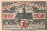 Serienscheine DE 2 Mk. Nr.3 Notgeld Stadt Elberfeld 324.1 , 2 Mark Schein Nr.3 -grau- in kfr. von 1920 NRW 1 to 1-