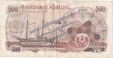 500 Schilling 1965 Banknote Österreich , 500 Schilling Schein in gbr. P.139 von 1965 , Österreich circulated , 3