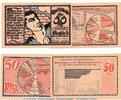 Notgeld DE 4 x 50 Pf. Kahla M/G 668.7 , Notgeld 4 x 50 Pfennig Statistik Serie in kfr. von 1921 , TH -