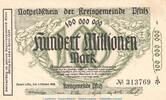 Großnotgeld Inflation Notgeld Speyer 100 Million Mark Notgeld Speyer - Kreisgemeinde Pfalz , 100 Millionen Mark Schein in kfr. 4286.c -