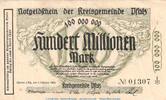 Inflation DE 100 Mio. Mk. Notgeld Speyer - Kreisgemeinde Pfalz , 100 Millionen Mark Schein L-gbr. 4286.c -