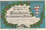 Seriennotgeld Deutschland Notgeld Kahla 75 Pf. Schein -A- Notgeld Th. Burgenserie Kahla 665.3 , 75 Pfennig Schein --A-- in kfr. von 1921 -