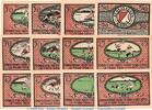 Seriennotgeld Deutschland 12 x Notgeld Kahla -gepunktet- kompl. Notgeld Sportverein Kahla 667.1 , Set mit 12 Scheinen -gepunktet- in kfr. o.D. -